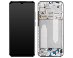 Kijelző Xiaomi Mi A3 (Mi CC9e) (lcd, érintőpanel, átvezető fóliával, előlap kerettel) ezüst 5603100090B6 